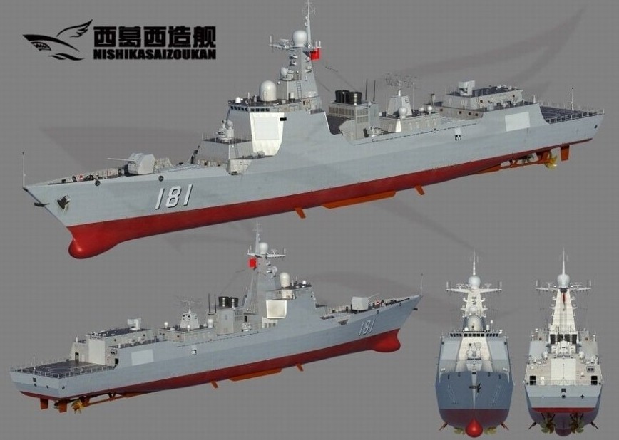 中国的新一代052d型导弹驱逐舰驰骋大洋